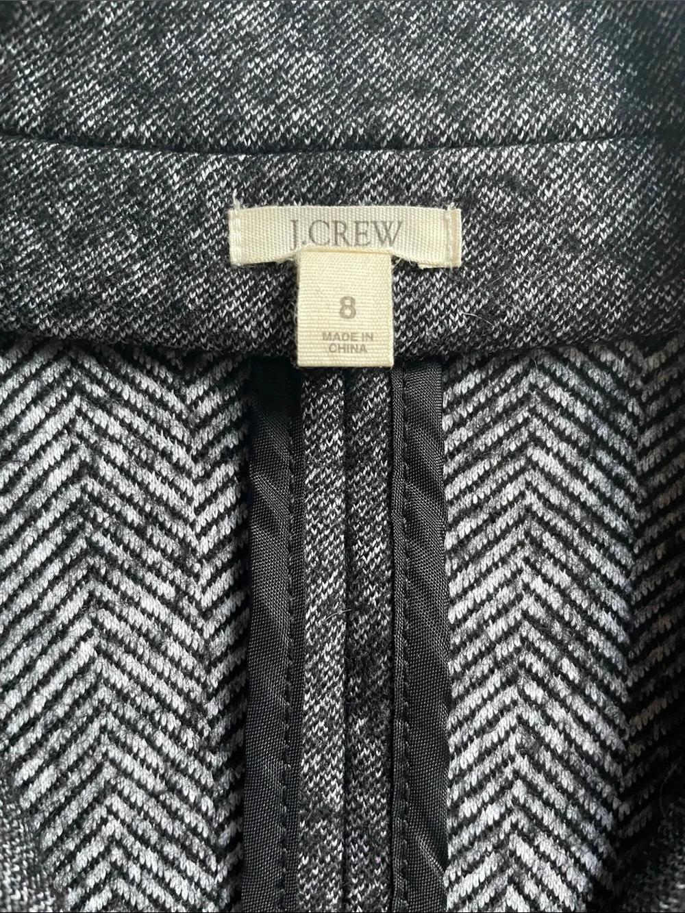 J. Crew Thandie Marled Charcoal Gray Double-Breasted Wool Blend Blazer Sz 8